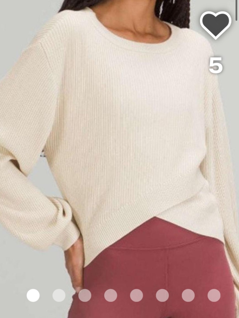 Lululemon Reversinle Crossover Sweater in Cream